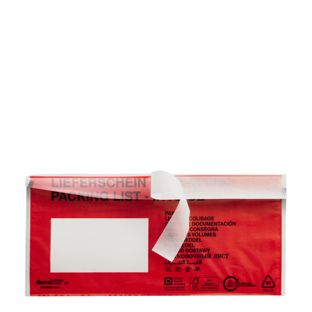 Pochettes pour bordereaux de livraison DIN longues, film en PE recyclé, impression « liste de colisage » 