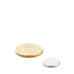 Scheibenmagnete Neodym 12 mm x 1,5 mm   | N35, axial (parallel zur Höhe) 
