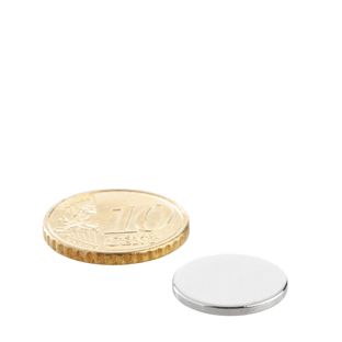 Scheibenmagnete Neodym 15 mm x 1,5 mm   | N35, axial (parallel zur Höhe) 