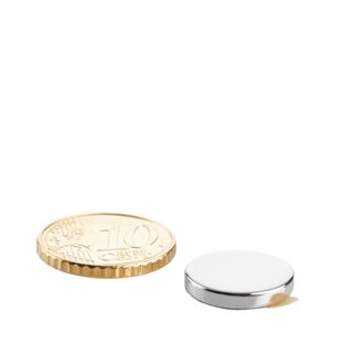 Aimants néodymes en forme de disque, auto-adhésif 15 mm x 2,5 mm  | argent  | 3M 468 