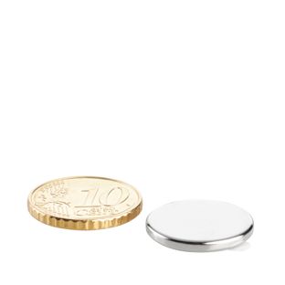 Scheibenmagnete aus Neodym, selbstklebend 18 mm x 2 mm  | silber  | 3M 4920  