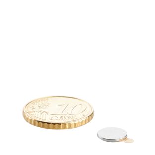 Aimants néodymes en forme de disque, auto-adhésif 8 mm x 0,75 mm  | argent  | 3M 467 