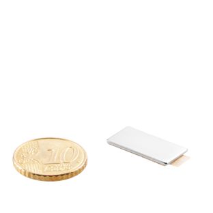 Quadermagnete aus Neodym, selbstklebend, vernickelt 20 x 10 mm | 1 mm