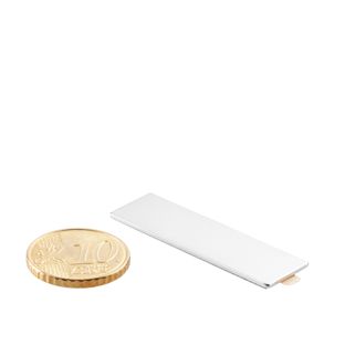 Quadermagnete aus Neodym, selbstklebend, vernickelt 40 x 12 mm  | 1 mm