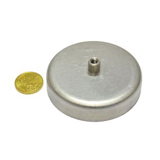 Aimants en pot en ferrite avec manchon fileté 63 mm | 22 mm | ferrite|acier inoxydable 