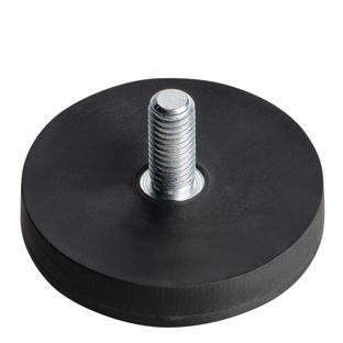 Gummierte Magnete mit Gewinde schwarz  | 31 mm | M5x12 mm 
