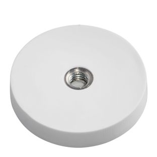 Gummierte Magnete mit Innengewinde weiß  | 31 mm
