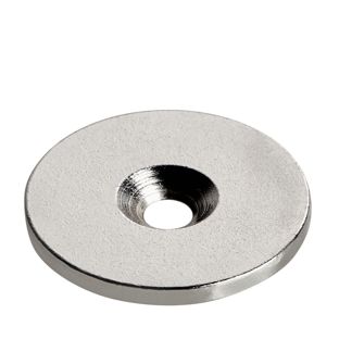 Pastille métallique avec perçage et abaissement 34 mm