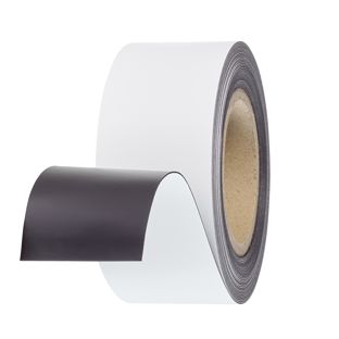 Bande magnétique colorée 60 mm | blanc  | 10 m | 0.85 mm