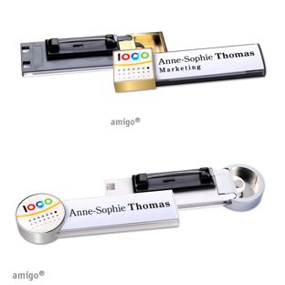 Porte-badges amigo® doming epingle en acier inoxydable 