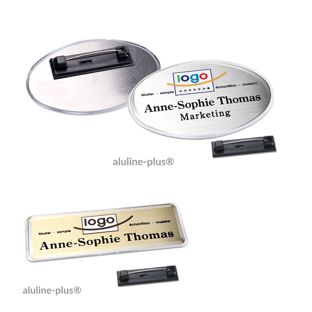 Porte-badges polar® alu-print epingle en acier inoxydable 