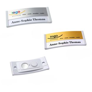 Porte-badges polar® alu-print aimant 