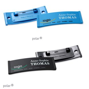 Porte-badges color-complete epingle en acier inoxydable 