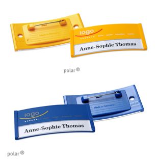 Porte-badges color-print epingle en acier inoxydable 