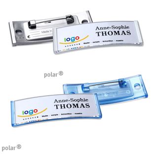 Porte-badges polar® quick-print epingle en acier inoxydable 
