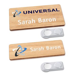 Badge nominatif en bois, timberline® "complete-print 