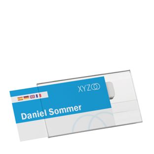 Porte-badges Acryl CLEAR, magnétique 75 x 40 mm 