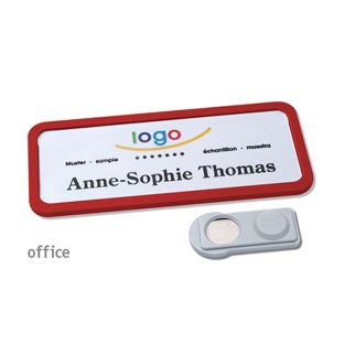 Namensschilder OFFICE, magnetisch smag® Magnet | rot | 75 x 27 mm