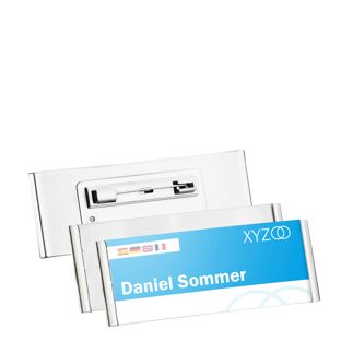 Namensschild mit Nadel FORUM 70 x 30 mm 