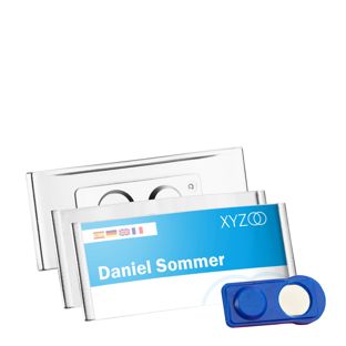 Namensschilder FORUM, magnetisch silber | 75 x 32 mm