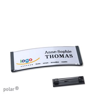 Porte-badges avec épingle polar® 64 x 22 mm  | anthracite 