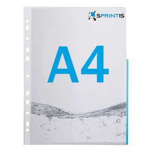 Pochettes A4 avec bord signalétique sur la moitié de la page en film PP null