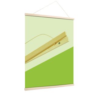 Posterleisten aus Holz, mit Aufhängeschnur und Magnetbefestigung 