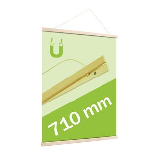 Profils porte-affiches en bois, avec cordon de suspension et fixation magnétique 710 mm | Pin 