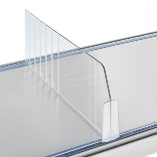 Fachteiler "Flexible" mit Mittelanschlag, transparent 120 mm