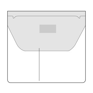 Rechtecktaschen, 109 x 100 mm mit Klappe, 2 Fächer, mit Füllhöhe 