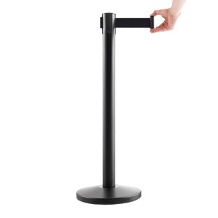 Poteau de balisage noir, sangle noire 