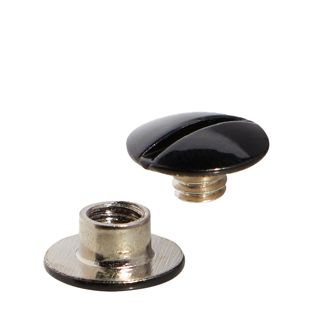 Vis de reliure, nickelé, tête avec tige filetée en noir 3,5 mm