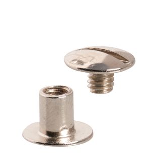 Buchschrauben, vernickelt 6 mm | Hülse glatt, Schraube geschlitzt 