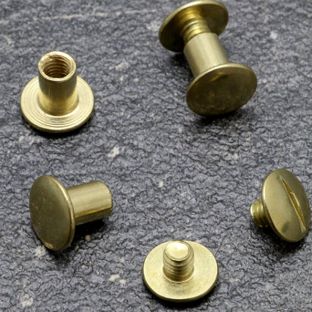 Buchschrauben, Messing Hülse glatt, Schraube geschlitzt | 9 mm