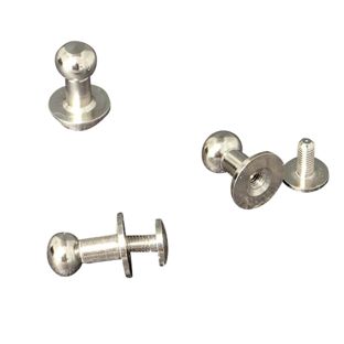 Knopfnieten zum Anschrauben, 13 mm, vernickelt 