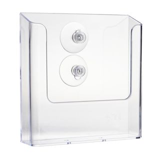 Wandprospekthalter mit Saugnäpfen, Polystyrol, transparent PTJ1, 1 x A5