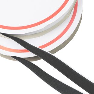 Klettband selbstklebend, Set aus 25 m Flauschband und 25 m Hakenband 25 mm | schwarz 
