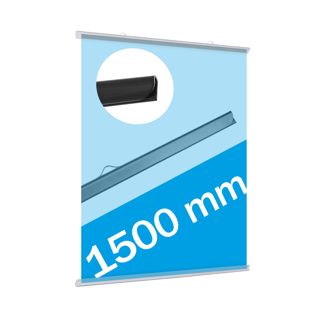 Profils porte-affiches plastique, à insérer 1500 mm | transparent  | 2 cintres 