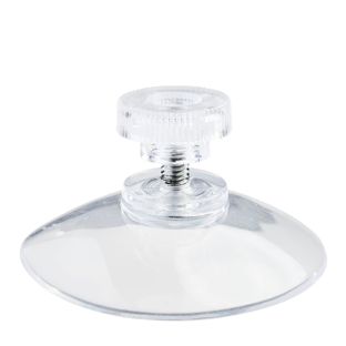 Ventouses avec écrou 50 mm | M4, longueur 6 mm  | écrou moleté en plastique transparent 