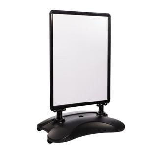 Stop-trottoir A1 STORM-STOP Lite avec réservoir d'eau, résistant au vent, profil 32 mm, coins arrondis noir 