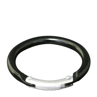 Mousquetons, rond, 38 mm, aluminium, noir null