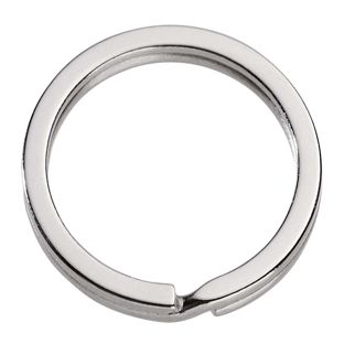 Anneaux porte-clés, nickelés, plats 30 mm