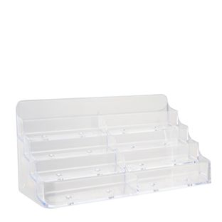 Porte-cartes de visite, 8 compartiments, format paysage, transparent 
