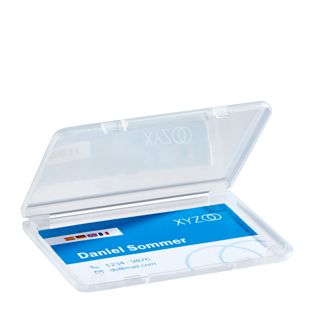 Coffret à cartes de visite, 95 x 65 x 11 mm, transparent 