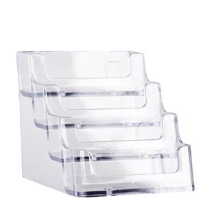Visitenkartenhalter, 4 Fächer, Querformat, transparent 