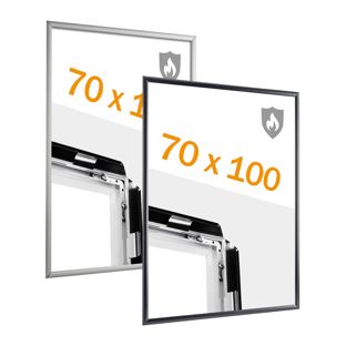 Cadre clic-clac ignifuge 70 x 100 avec certificat de classement au feu B-s1, d0 