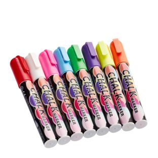 Kit de 8 stylos à craie, effaçables 