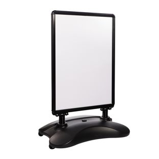 Kundenstopper A1 STORM-STOP Lite mit Wassertank, windfest, 32 mm Profil, runde Ecken schwarz