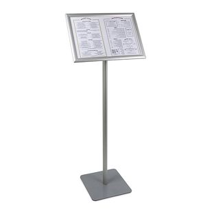 Infoständer A3 CLASSIC mit Klapprahmen silber  | Gehrung 