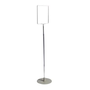 Présentoir sur pied, réglable en hauteur, A4, argent 